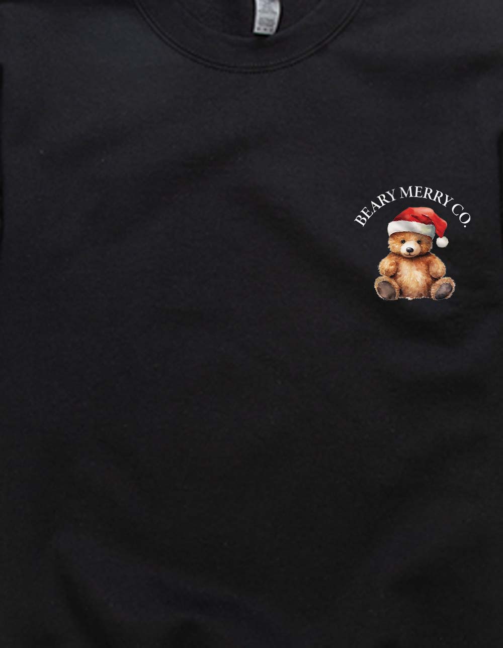 BEAR Beary Merry Unisex Crewneck Sweatshirt - BLACK