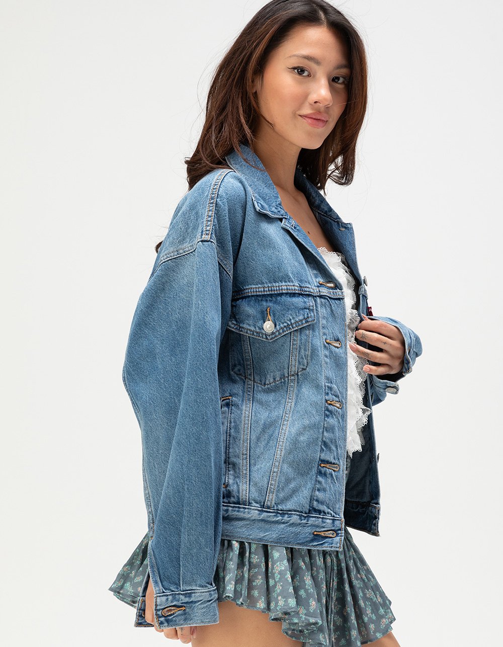 LEVI'S Premium 90s Womens Trucker Jacket - Soft As Butter MEDIUM WASH