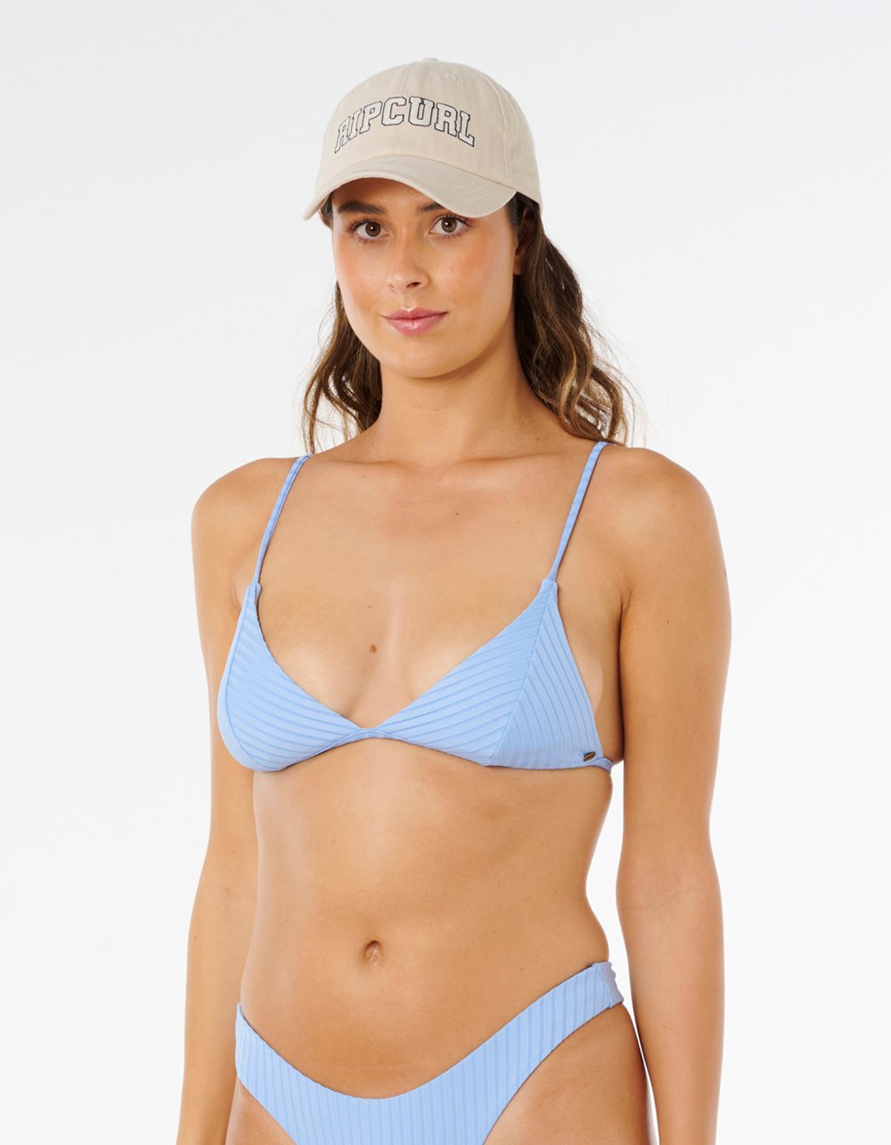 RIP CURL Premium Surf Banded Fixed Triangle Womens Bikini Top - LIGHT BLUE