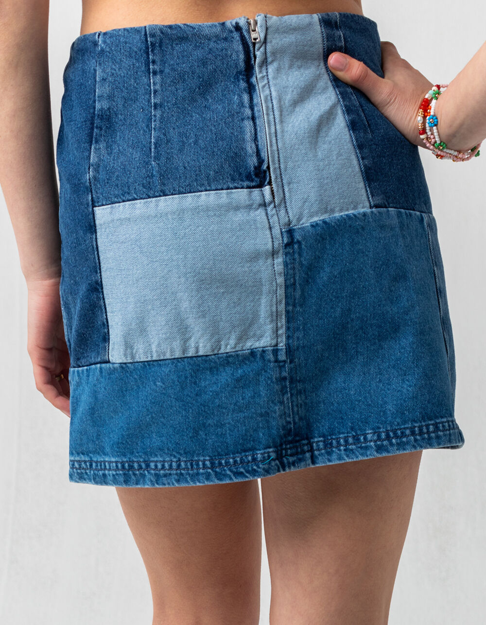 BDG Urban Outfitters Patchwork Pelmet Denim Skirt - DENIM | Tillys