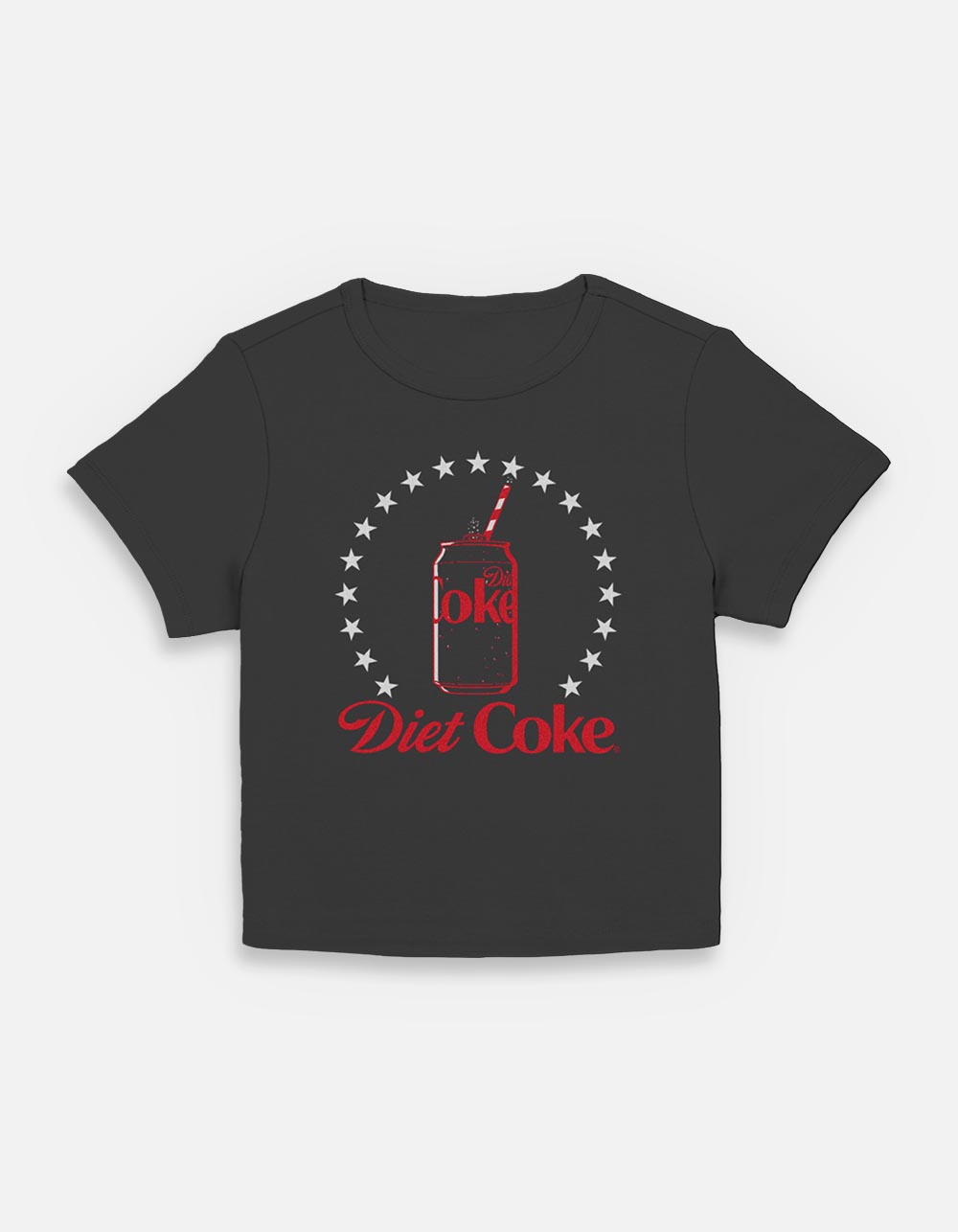 COCA-COLA Diet Coke Stars Womens Baby Tee - BLACK