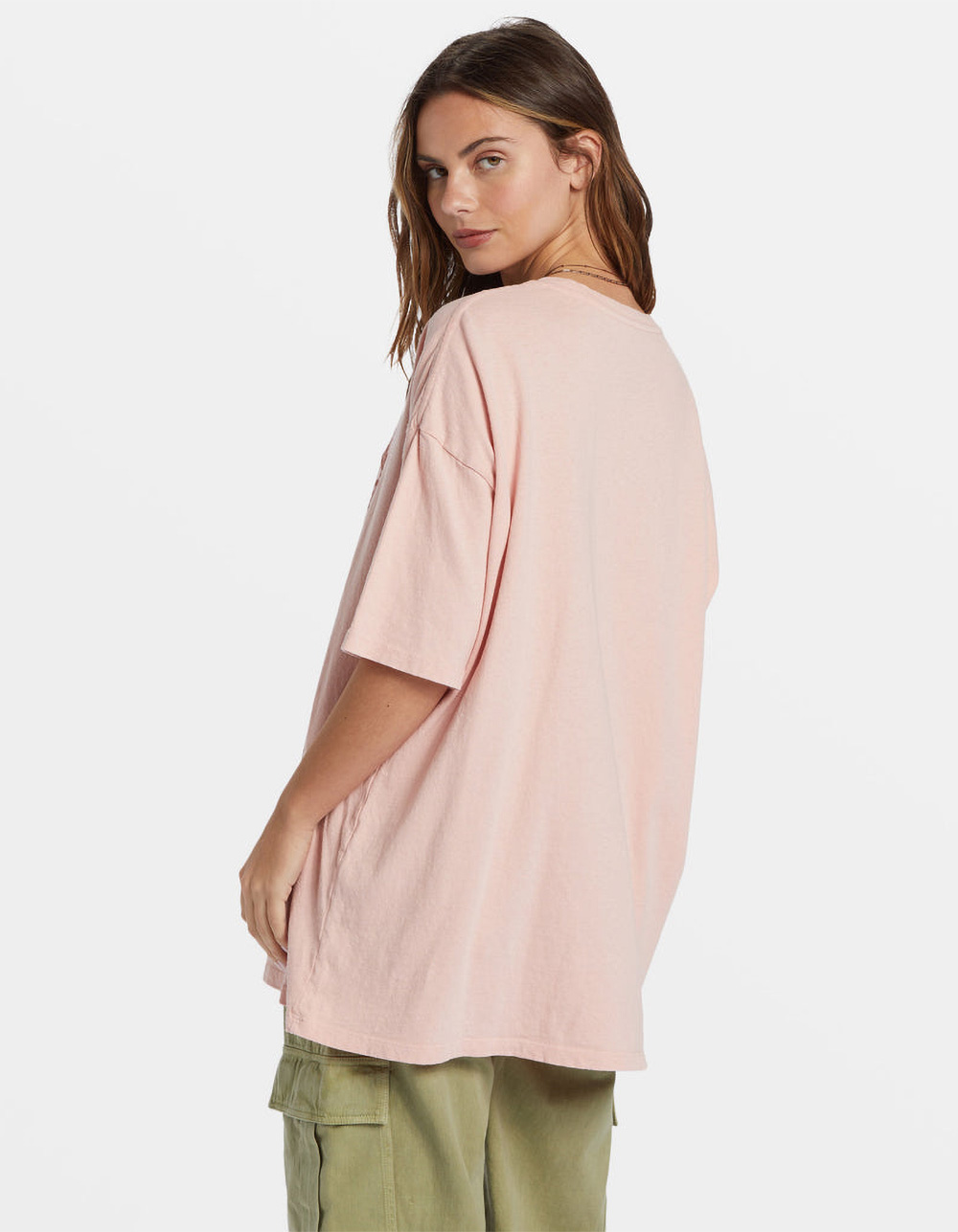 BILLABONG Moon Kiss Womens Oversized Tee - DUSTY PINK
