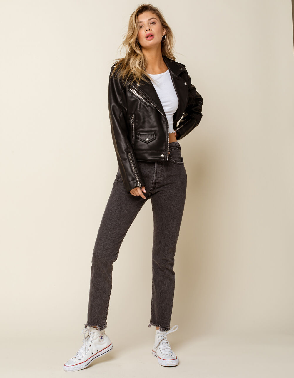 BLANK NYC In Plain Sight Womens Moto Jacket image number 4