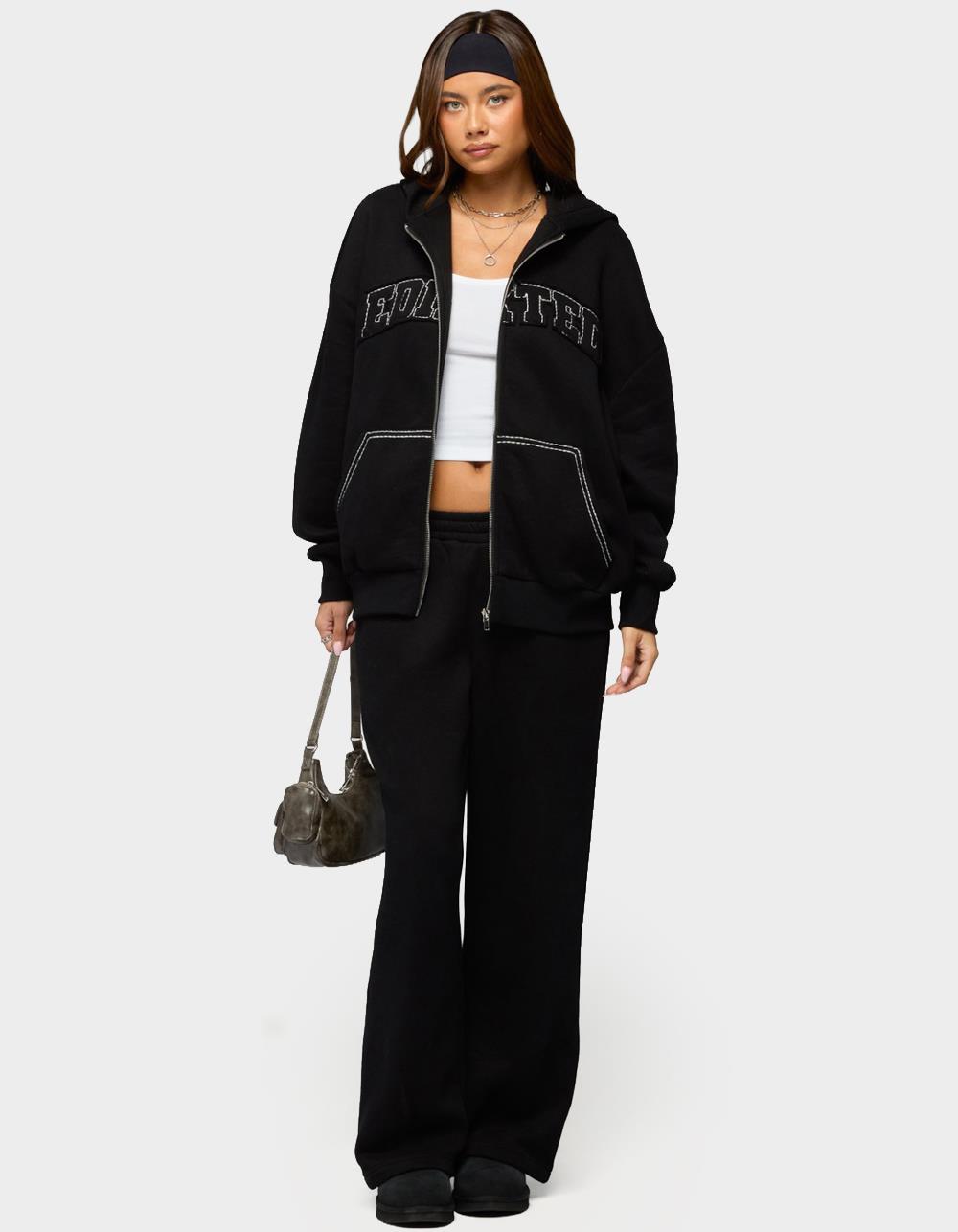 Edikted Forever Oversized Hoodie - BLACK