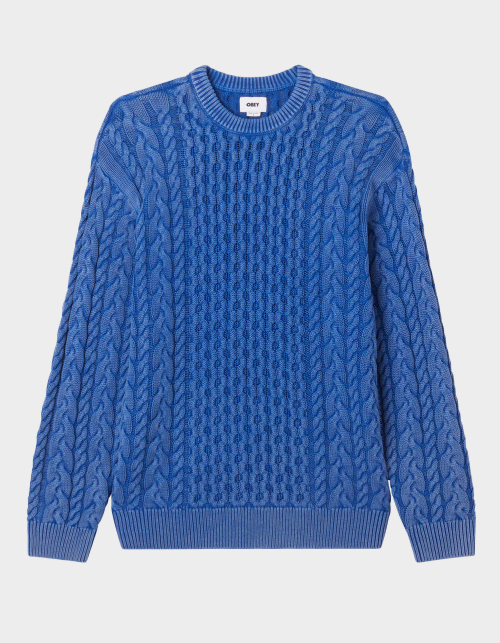 OBEY Faded Wash Mens Sweater - BLUE