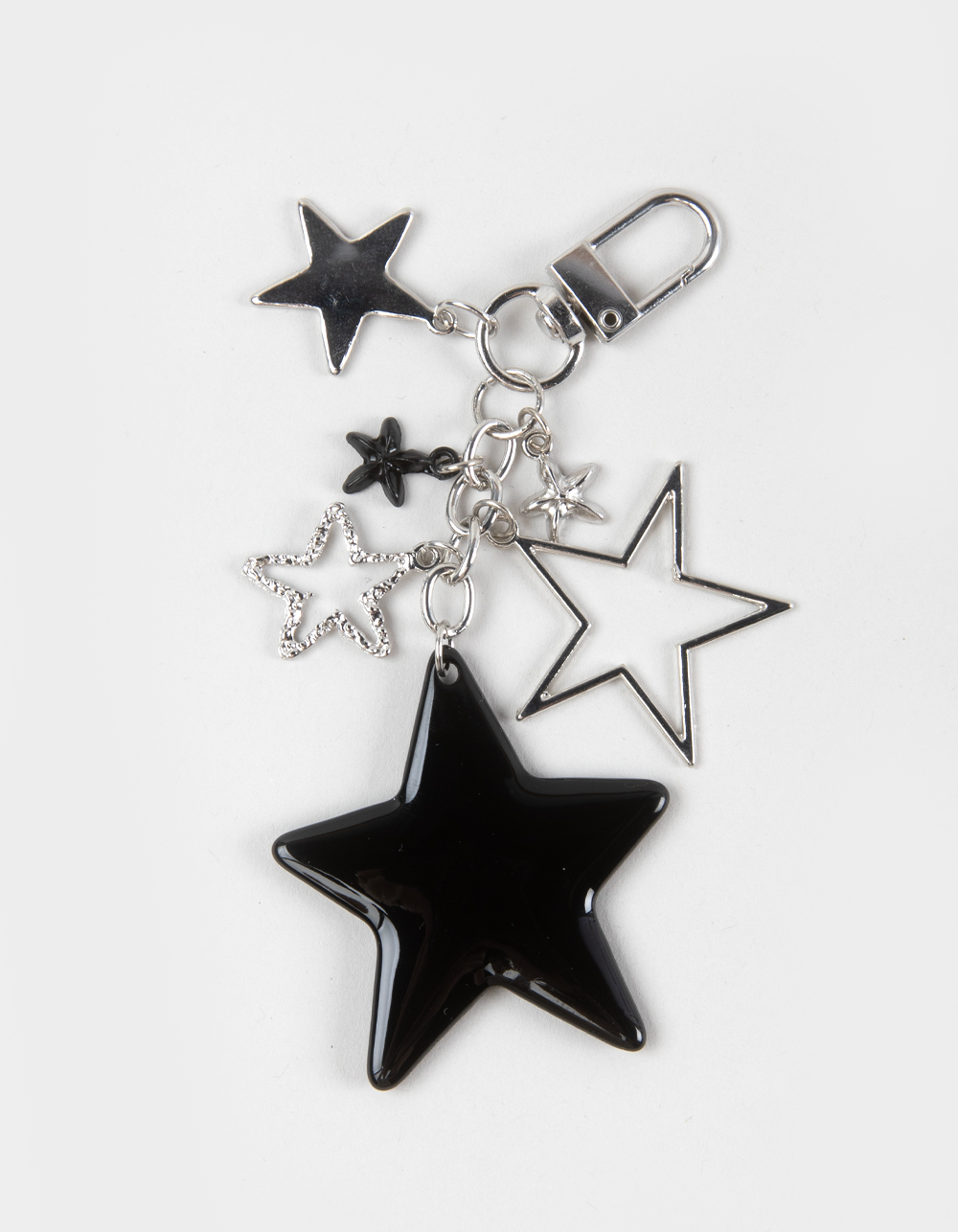 FULL TILT Multi Star Bag Charm - BLK/SILVER