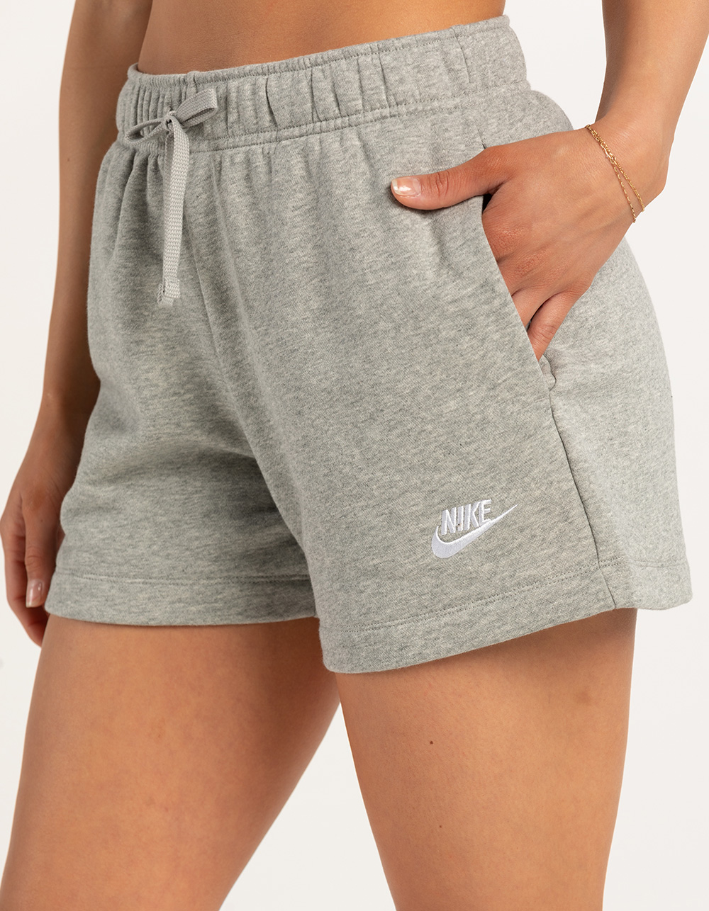 NIKE Sportswear Club Womens Fleece Shorts - HEATHER GRAY