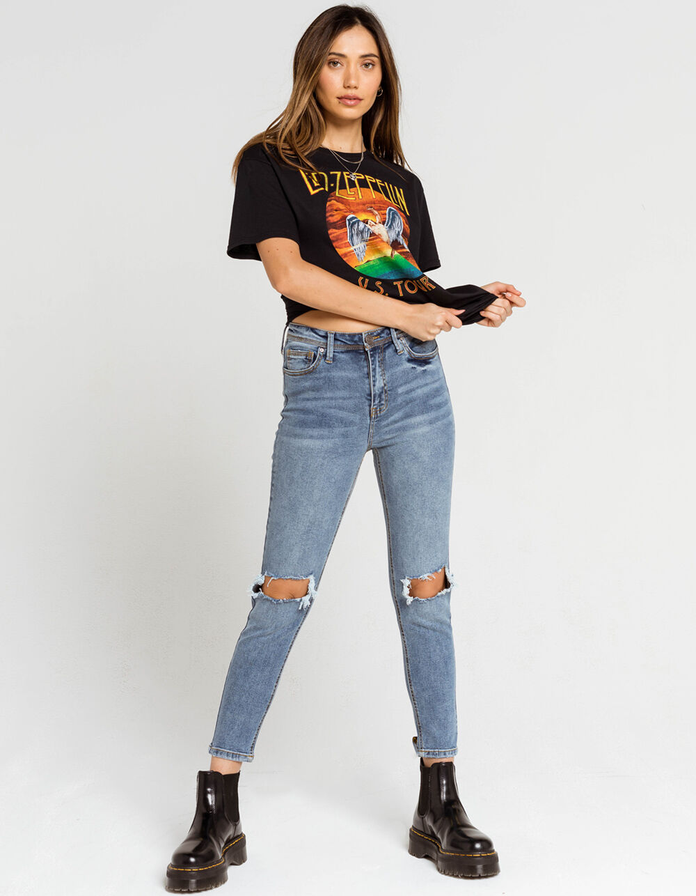 WEST OF MELROSE What's The Skinny Destructed Womens Jeans - DENIM | Tillys