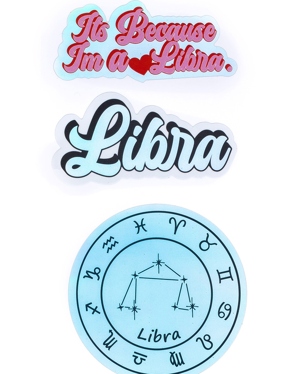 Libra Zodiac Stickers - PINK COMBO