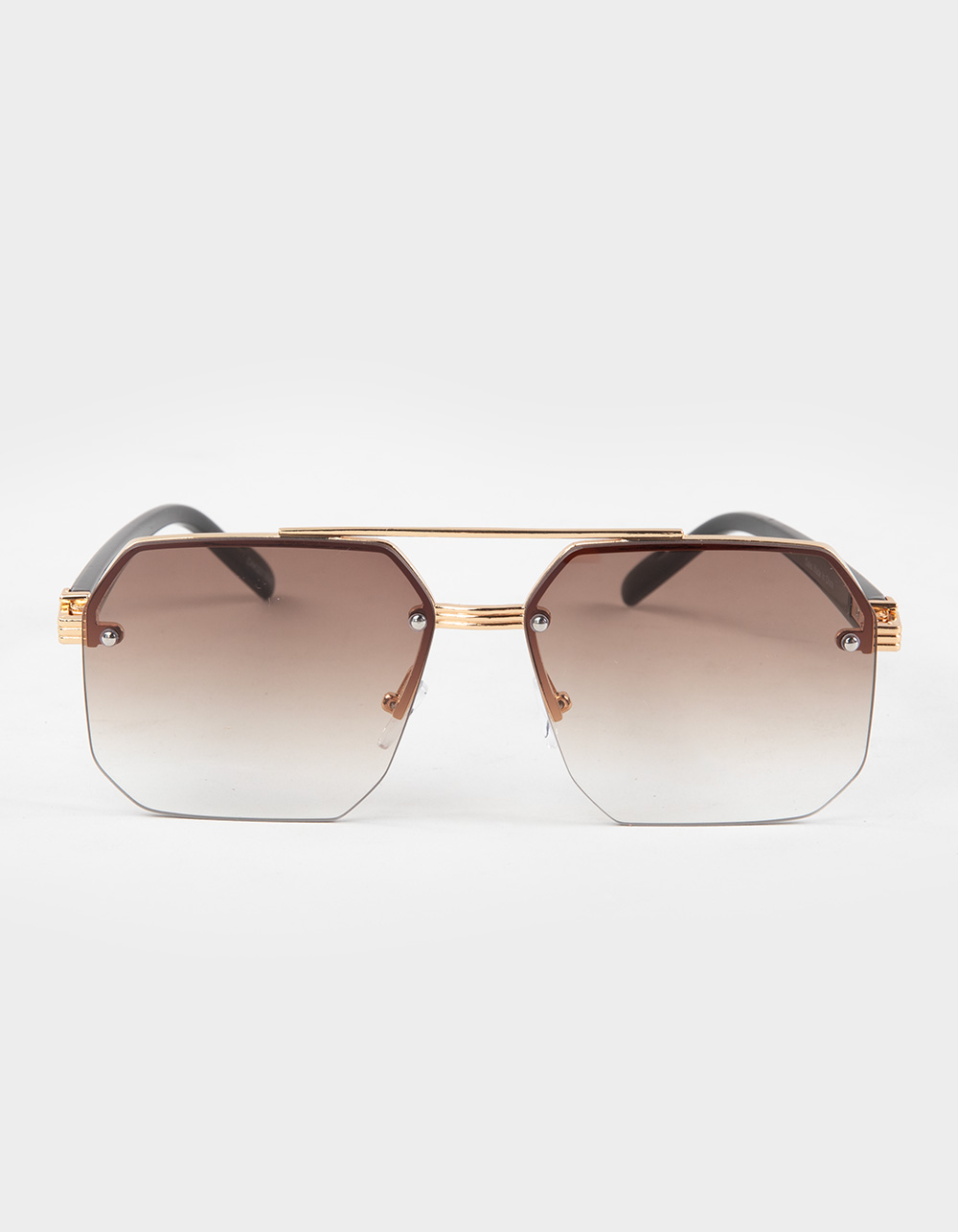 RSQ Metal Oaks Gradient Aviator Sunglasses - GOLD