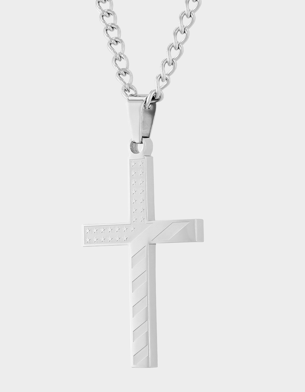 STEEL NATION Stainless Steel Cross Pendant - STAINLESS
