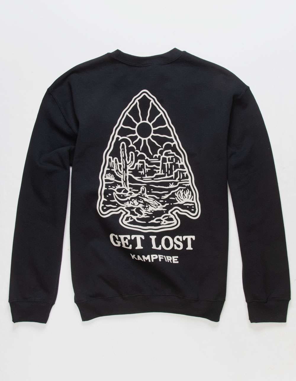 KAMPFIRE Get Lost Mens Crewneck Sweatshirt - BLACK | Tillys