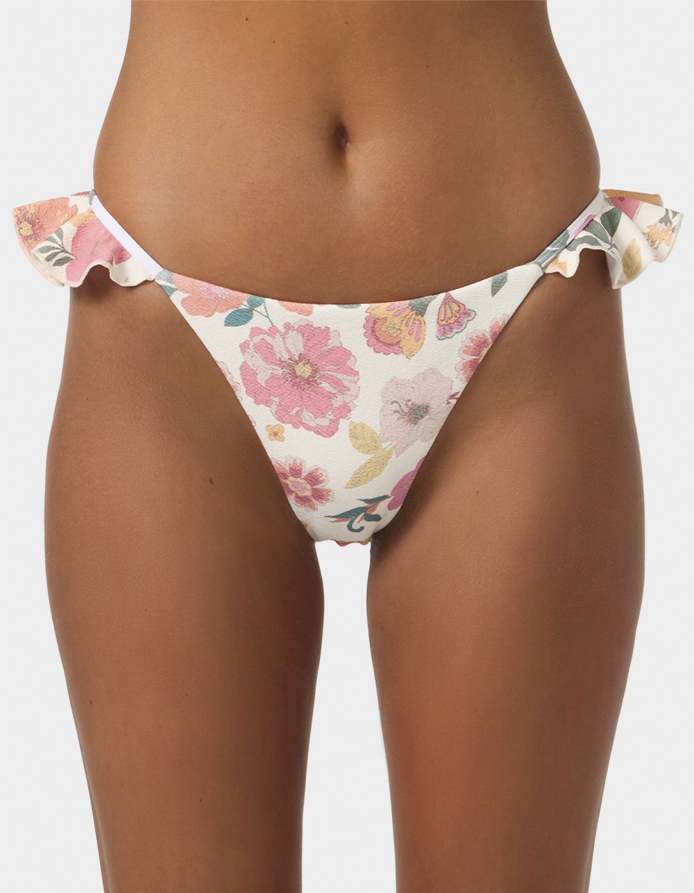 O'NEILL Camellia Floral Jalisco Womens Bikini Bottoms - WHITE