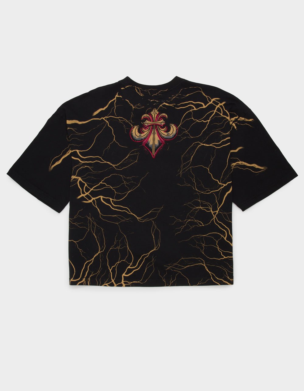 AFFLICTION Midnight Curse Mens Crop Boxy Tee - BLACK