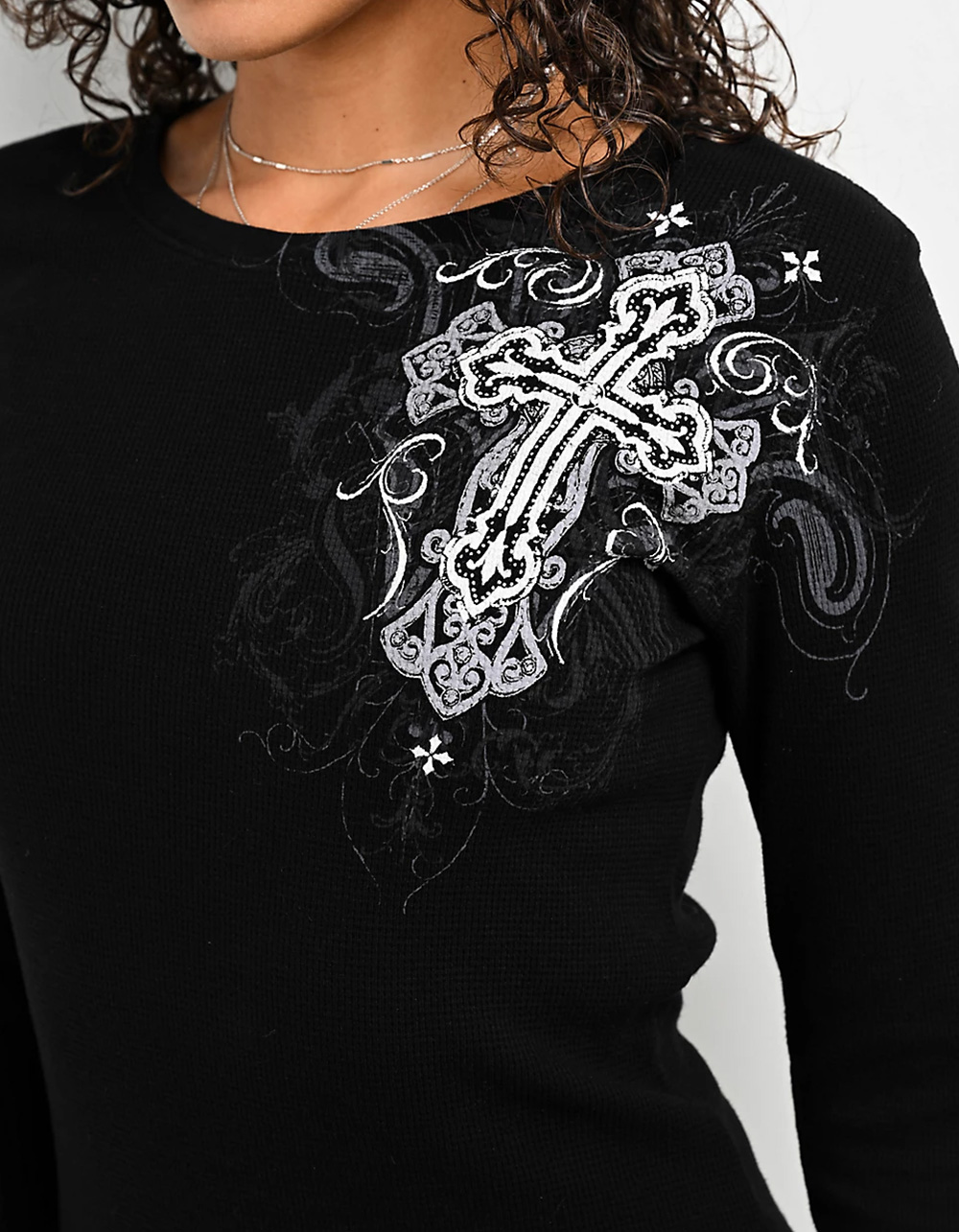 AFFLICTION Reverie Womens Thermal - BLACK