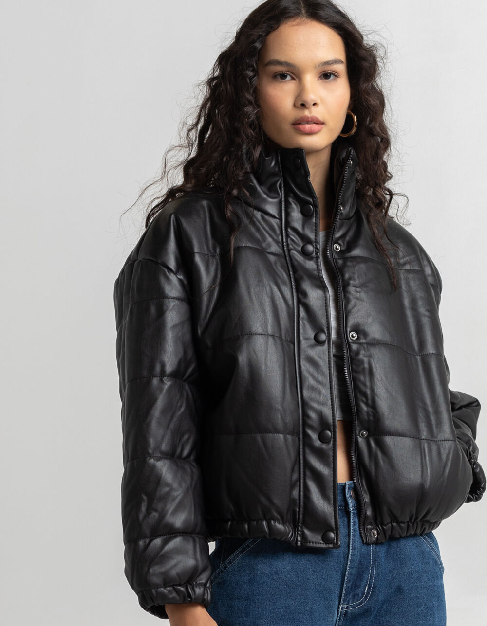 ME JANE Women PU Puffer Jacket - BLACK | Tillys