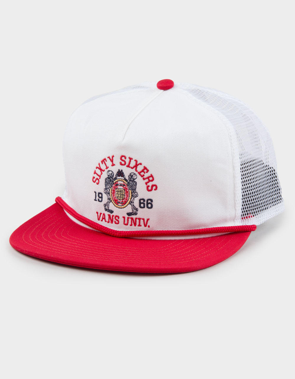 VANS Sixty Sixers Unstructured Trucker Hat - WHT/RED