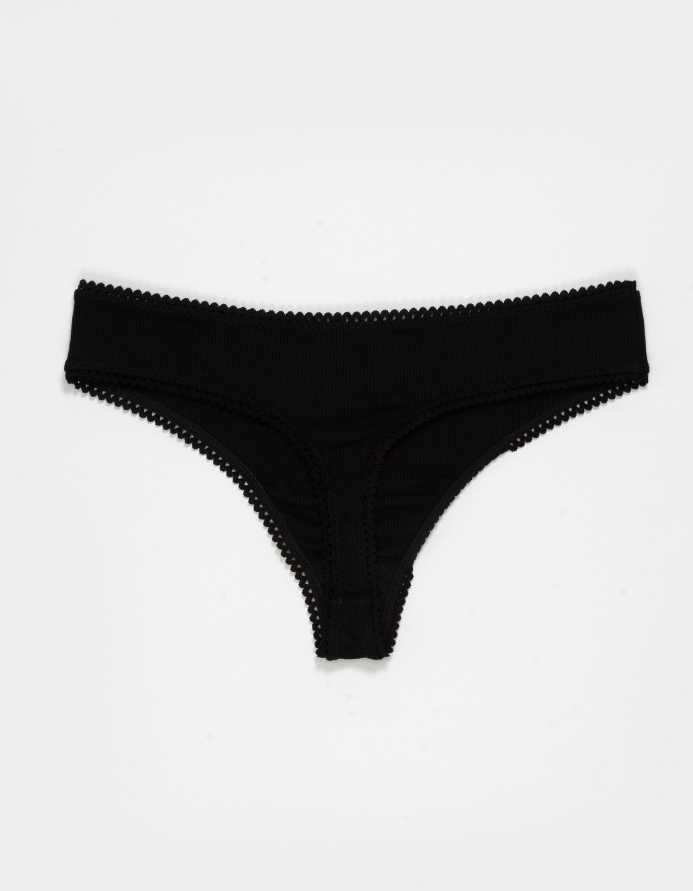 FULL TILT Bow Lace Trim Rib Thong