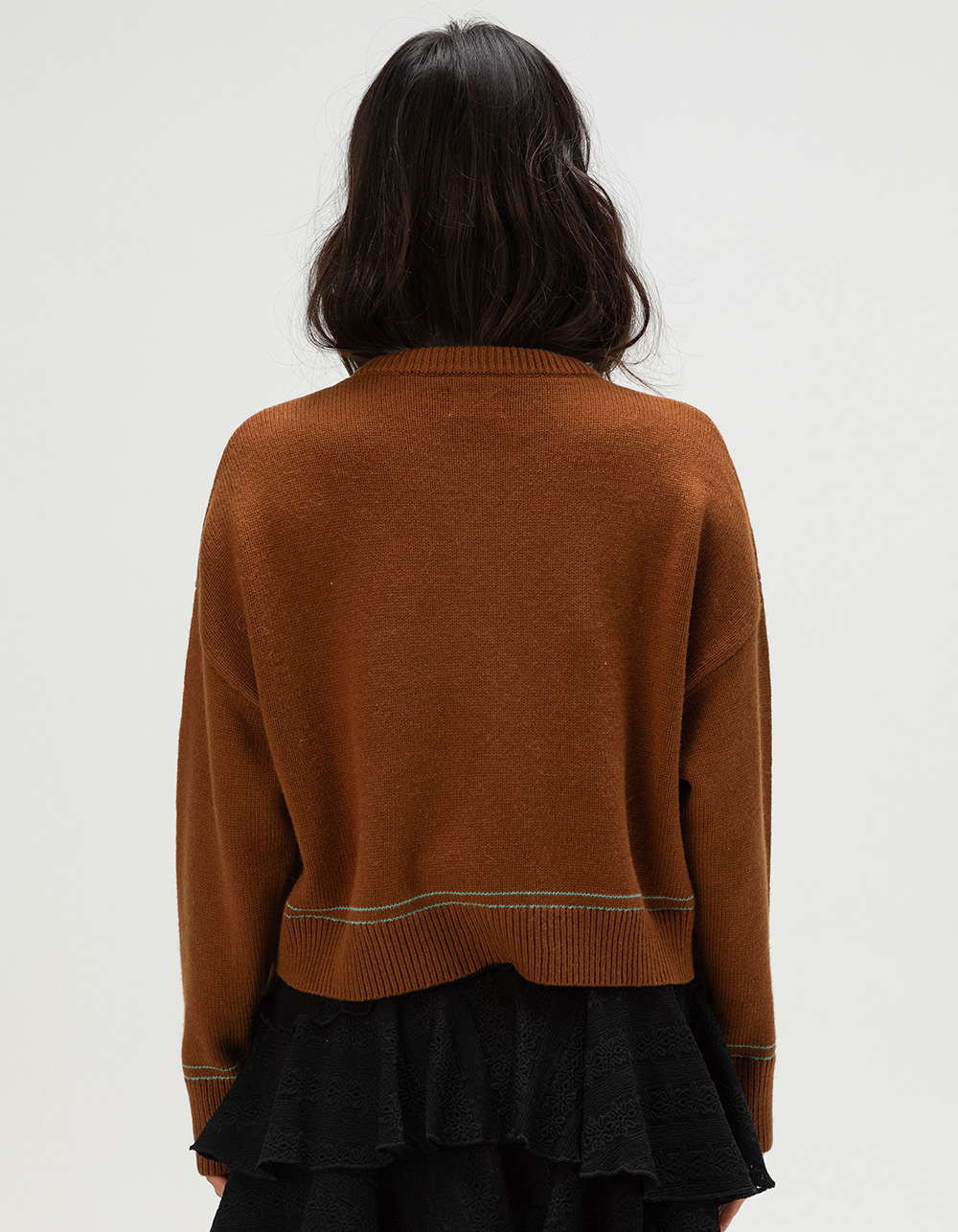 RHYTHM Womens Button Up Cardigan - BROWN