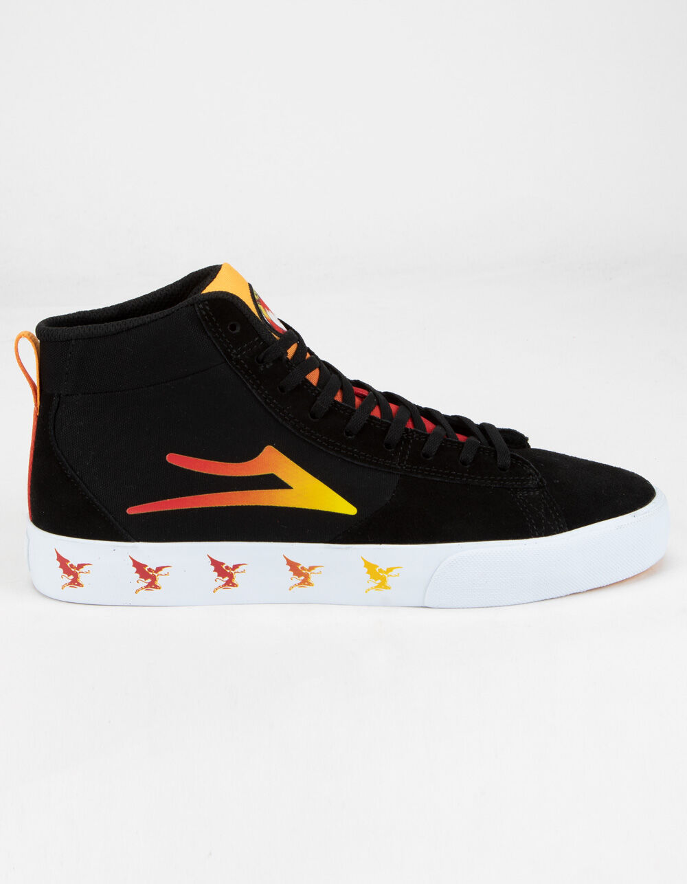 LAKAI x Black Sabbath Newport Hi Mens Shoes BLACK/YELLOW Tillys