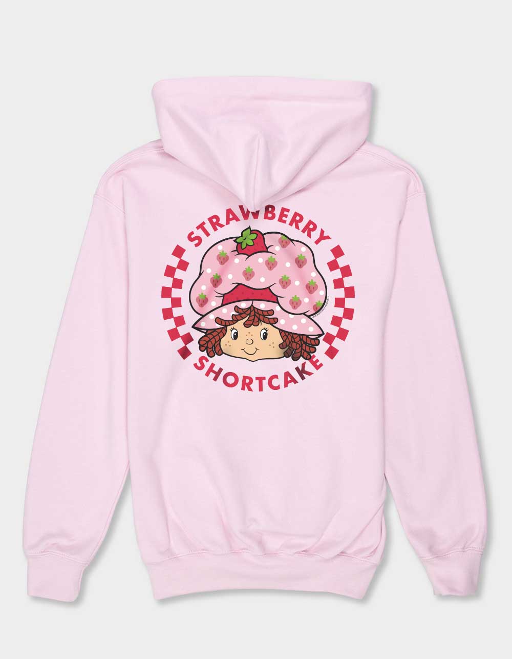 STRAWBERRY SHORTCAKE Circle Checkers Unisex Kids Hoodie - LIGHT PINK