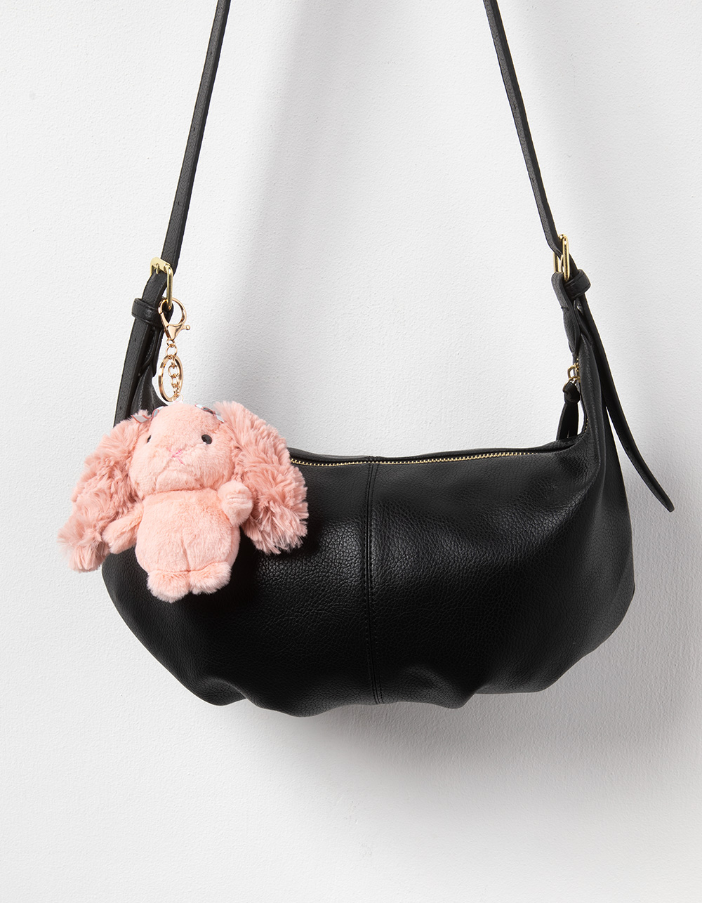 FULL TILT Plush Grumpy Bunny Bag Charm - DUSTY PINK