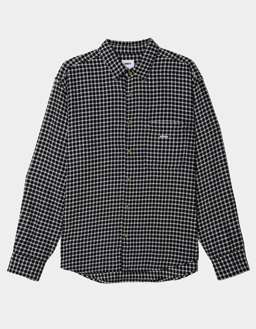 OBEY Bigwig Barry Mens Long Sleeve Button Up Shirt - BLACK COMBO
