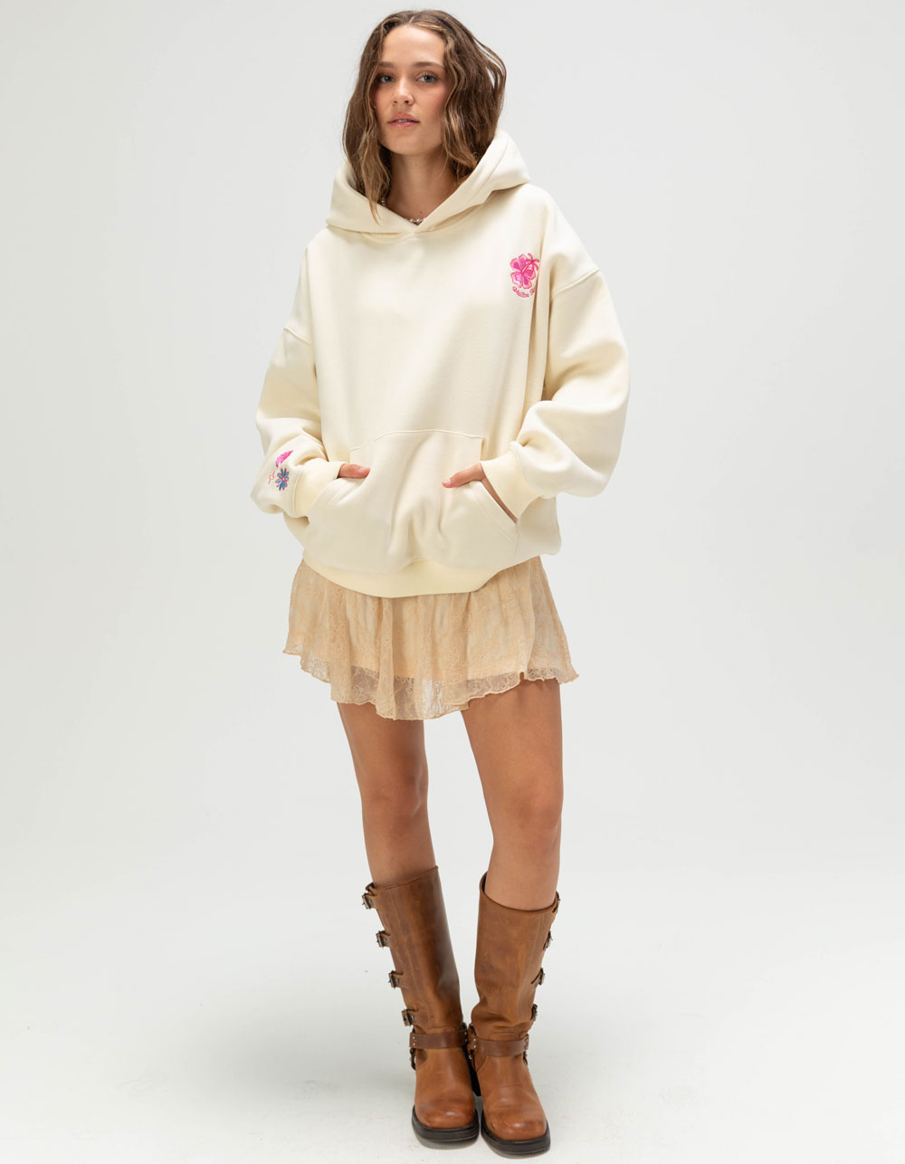 MALIBU SKYYE Pink Paradise Womens Hoodie - YELLOW