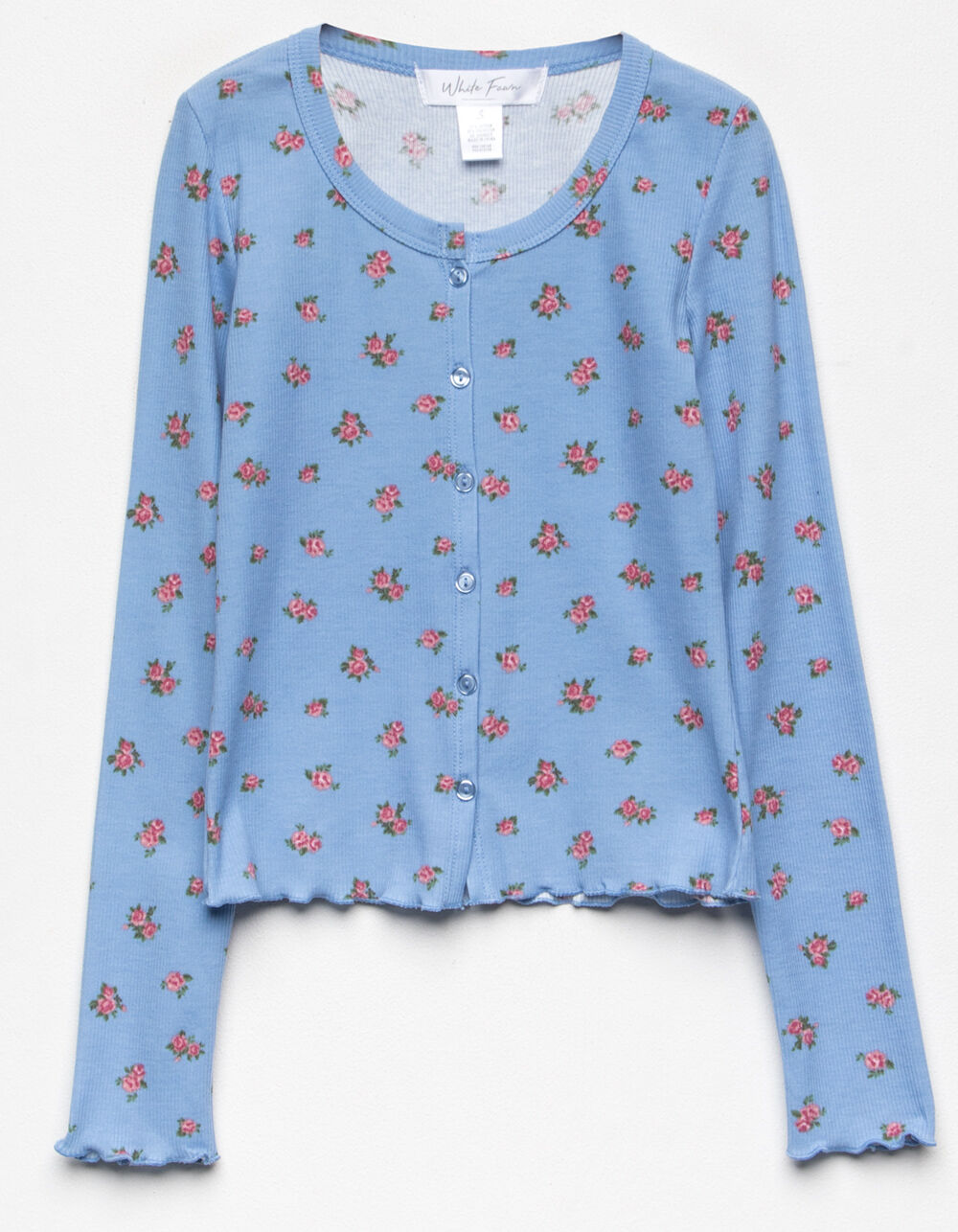 WHITE FAWN Floral Girls Blue Cardigan BLUE COMBO Tillys