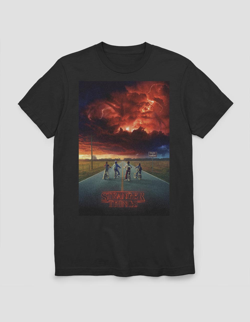 STRANGER THINGS Demogorgon Cloud Poster Unisex Tee - BLACK