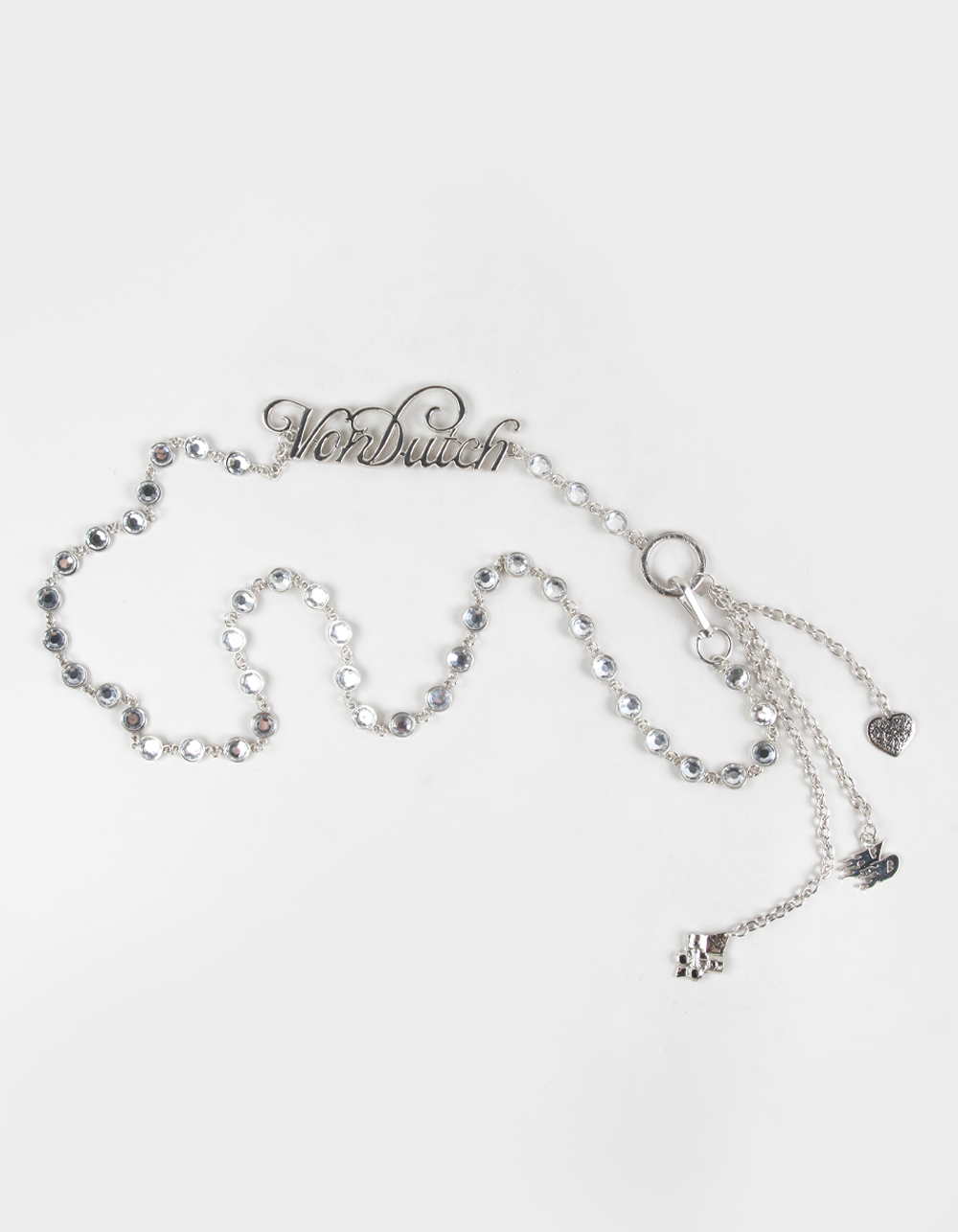VON DUTCH Script Womens Chain Belt - SILVER