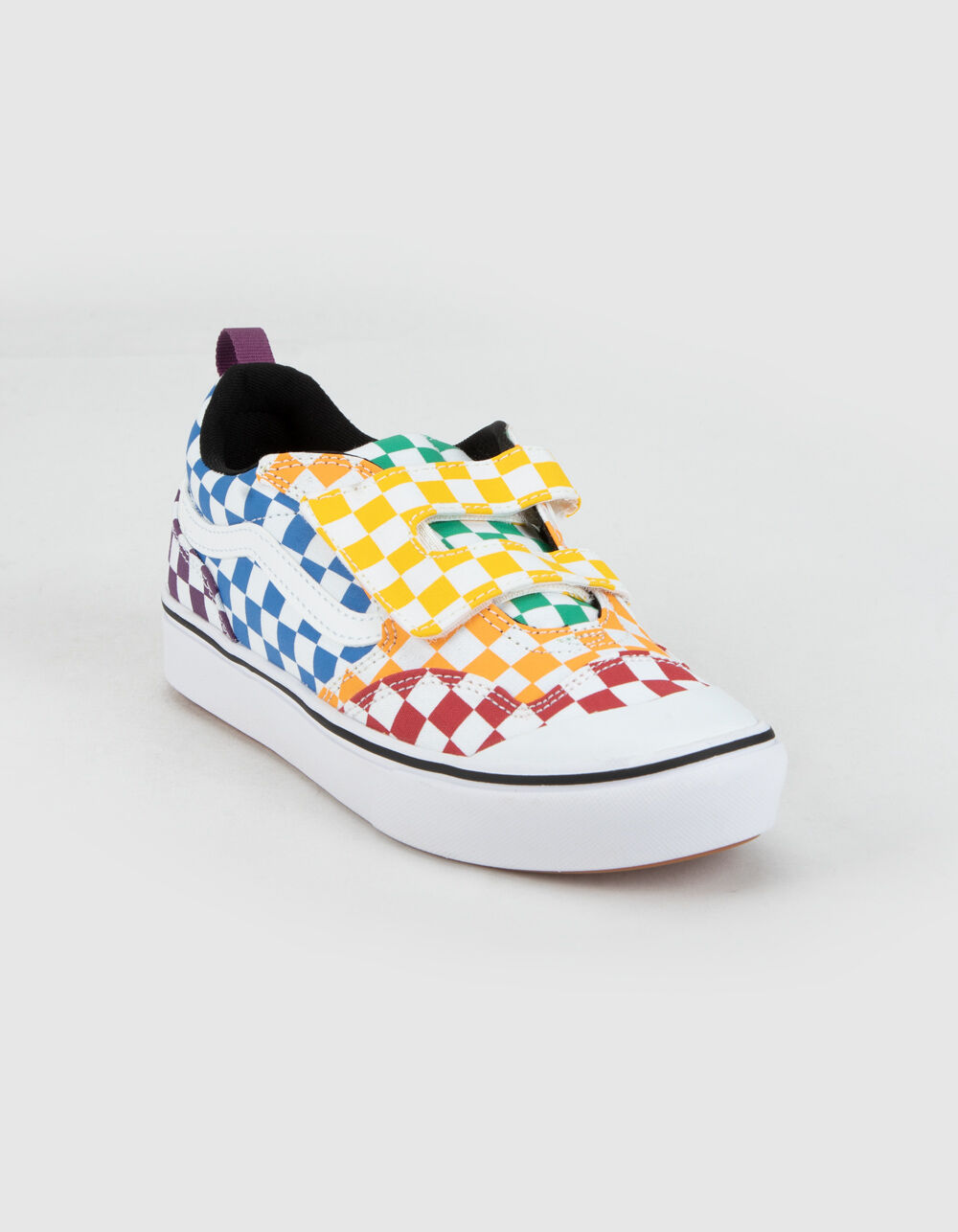 VANS Checkerboard ComfyCush New Skool Velcro Juniors Shoes image number 1