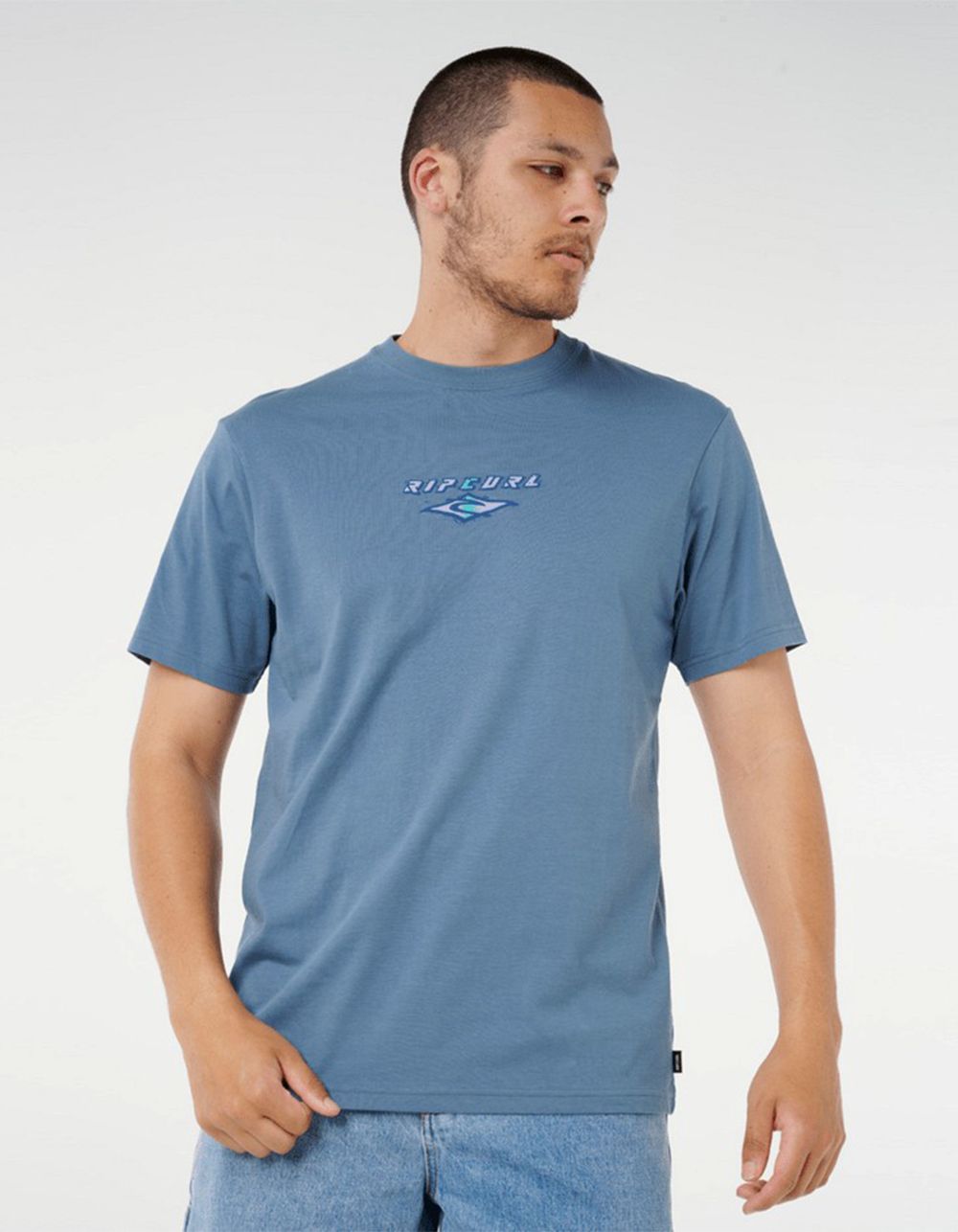 RIP CURL Faded Out Mens Tee - BLUE TONAL
