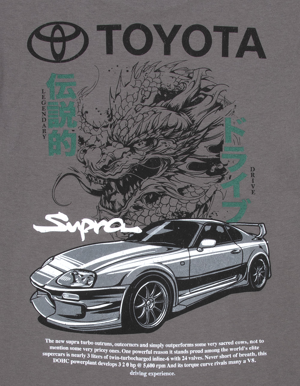 TOYOTA Legendary Supra Boys Tee - CHARCOAL