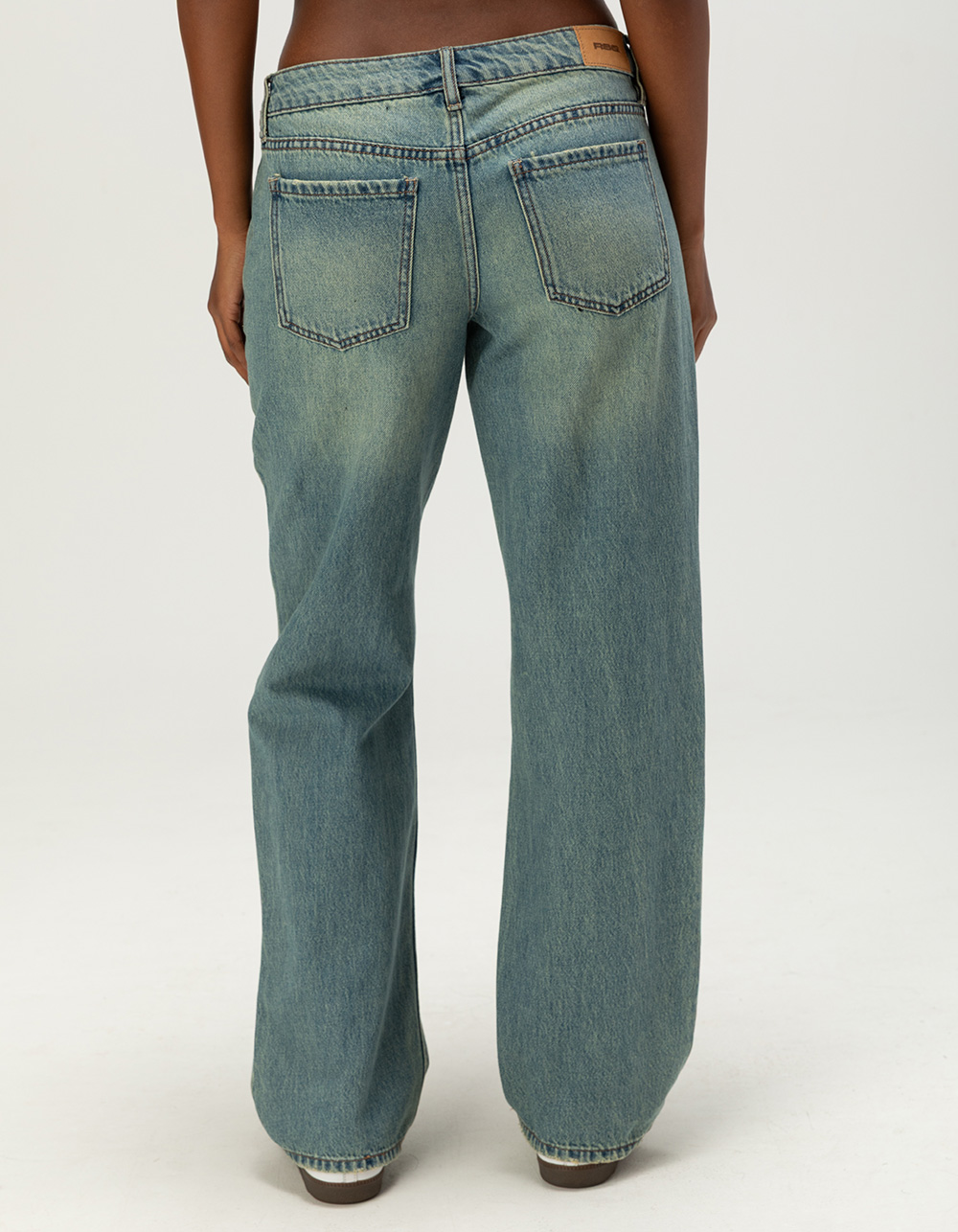RSQ Womens Low Rise Loose Straight Jeans - TINTED DENIM