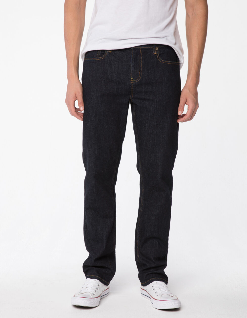 RSQ Mens Slim Straight Dark Denim Jeans image number 1