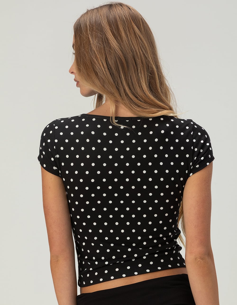 TILLYS Womens Surplice Tee - BLACK COMBO