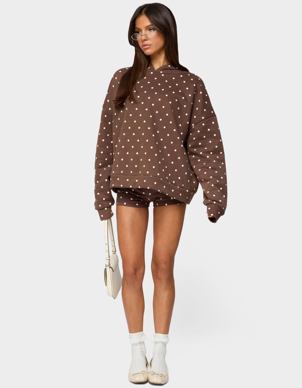 EDIKTED Chelsie Polka Dot Foldover Shorts