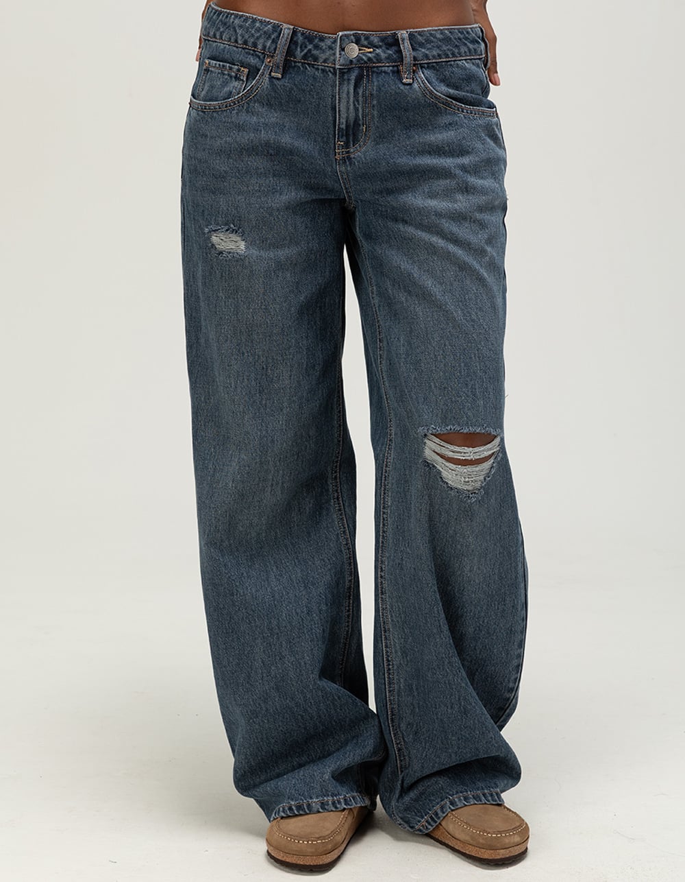 RSQ Womens Low Rise Original Baggy Jeans - Dark Wash