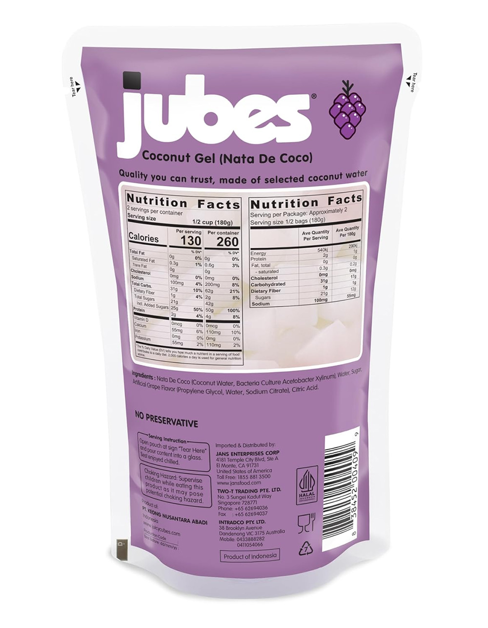JUBES Grape Coconut Gel - MULTI