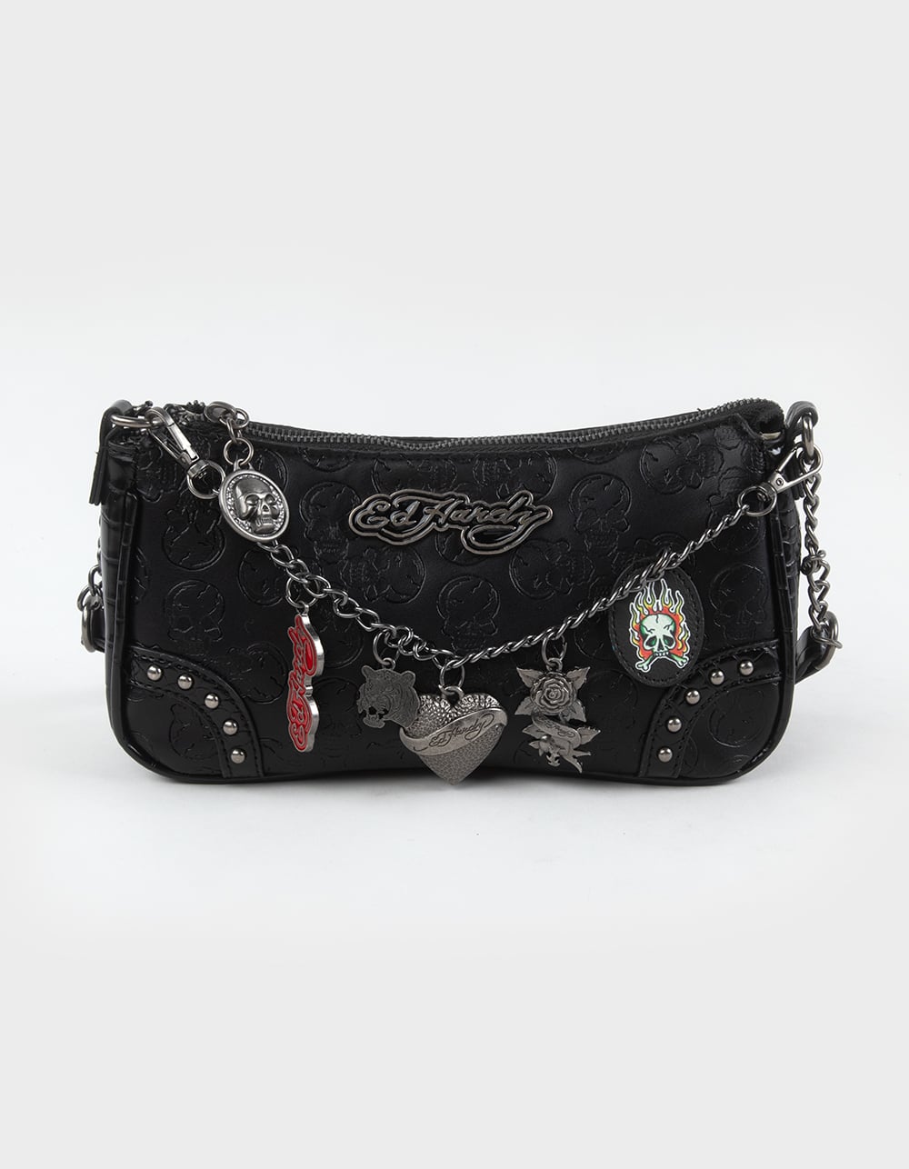 ED HARDY Amy Baguette Bag - BLACK