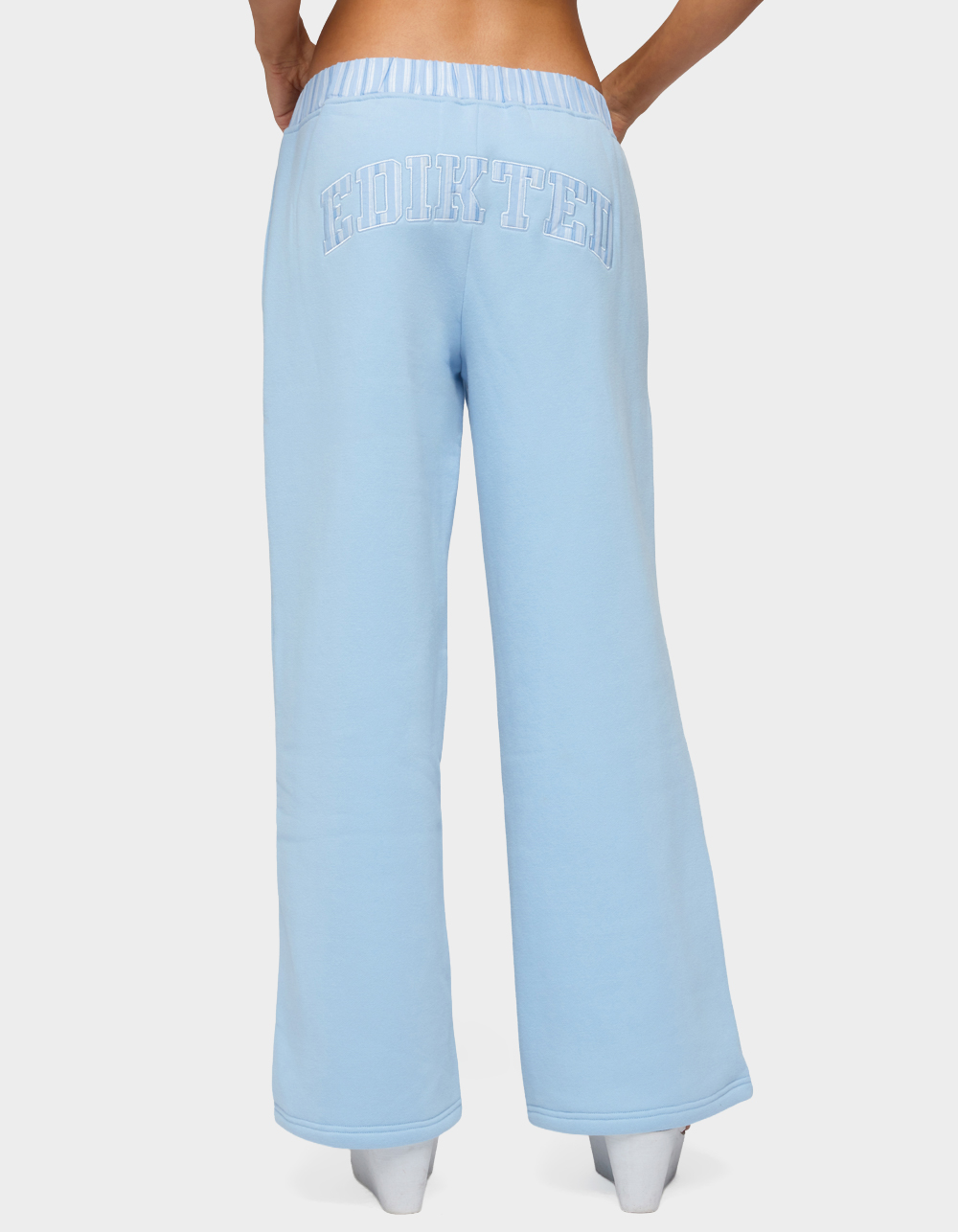 EDIKTED Core Stripey Wide Leg Sweatpants - BLUE
