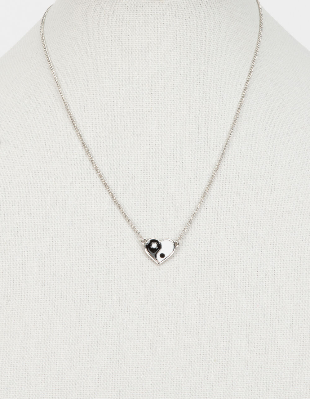 FULL TILT Yin Yang Heart Necklace SILVER Tillys