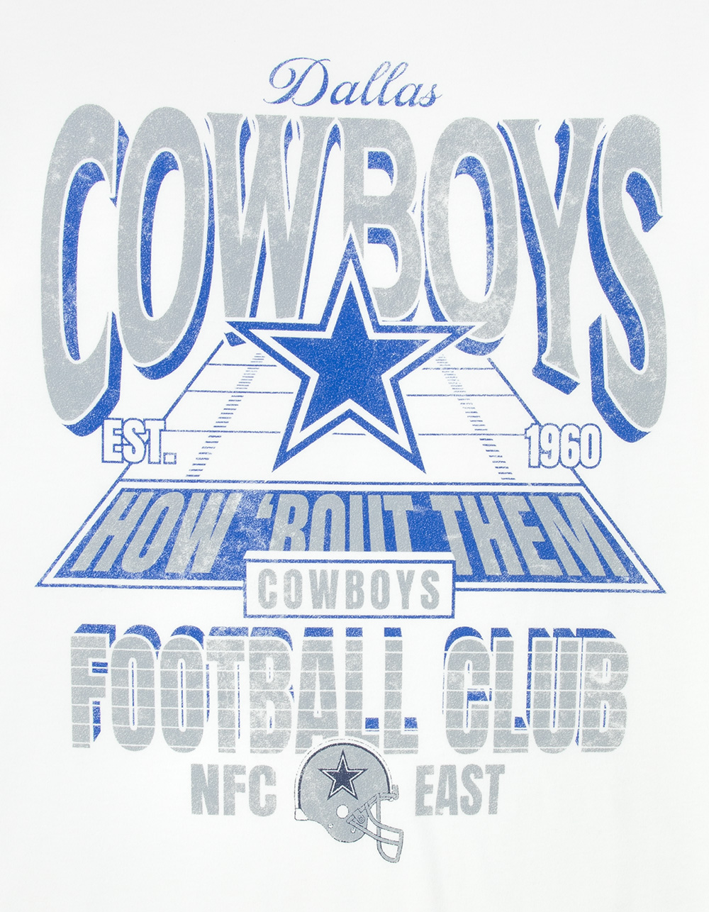 THE WILD COLLECTIVE Dallas Cowboys End Zone Mens Boxy Tee - CREAM