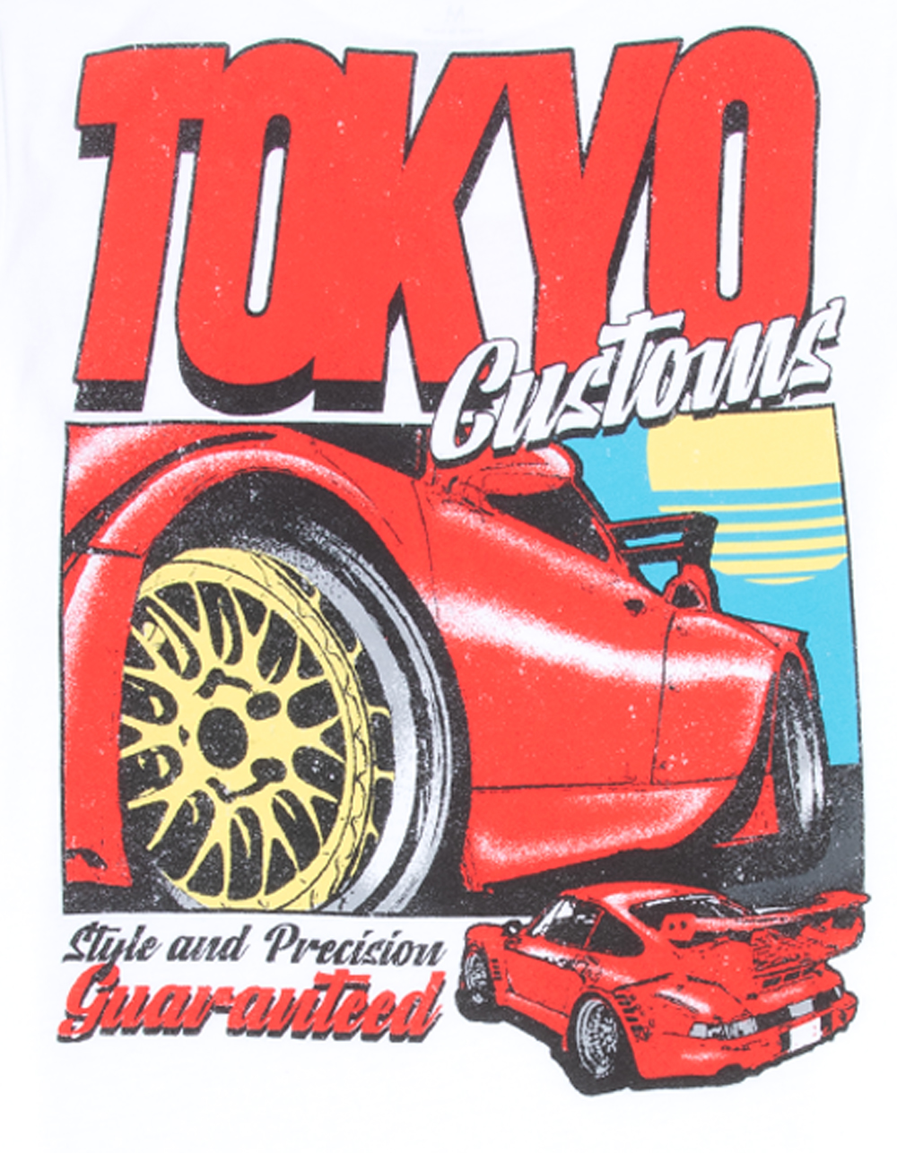 PLEASANT GETAWAY Tokyo Customs Boys Tee - WHITE