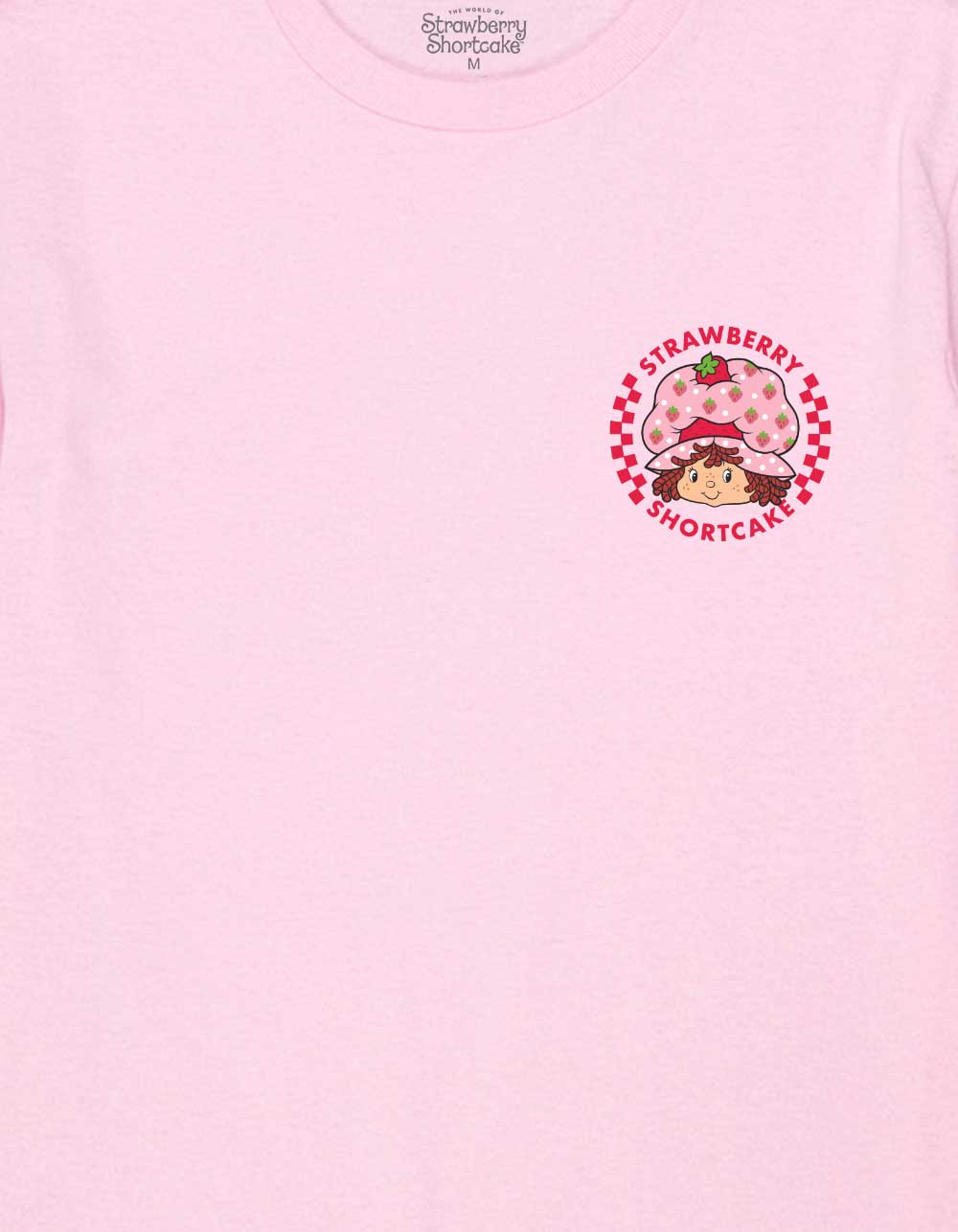 STRAWBERRY SHORTCAKE Circle Checkers Unisex Kids Tee - LIGHT PINK