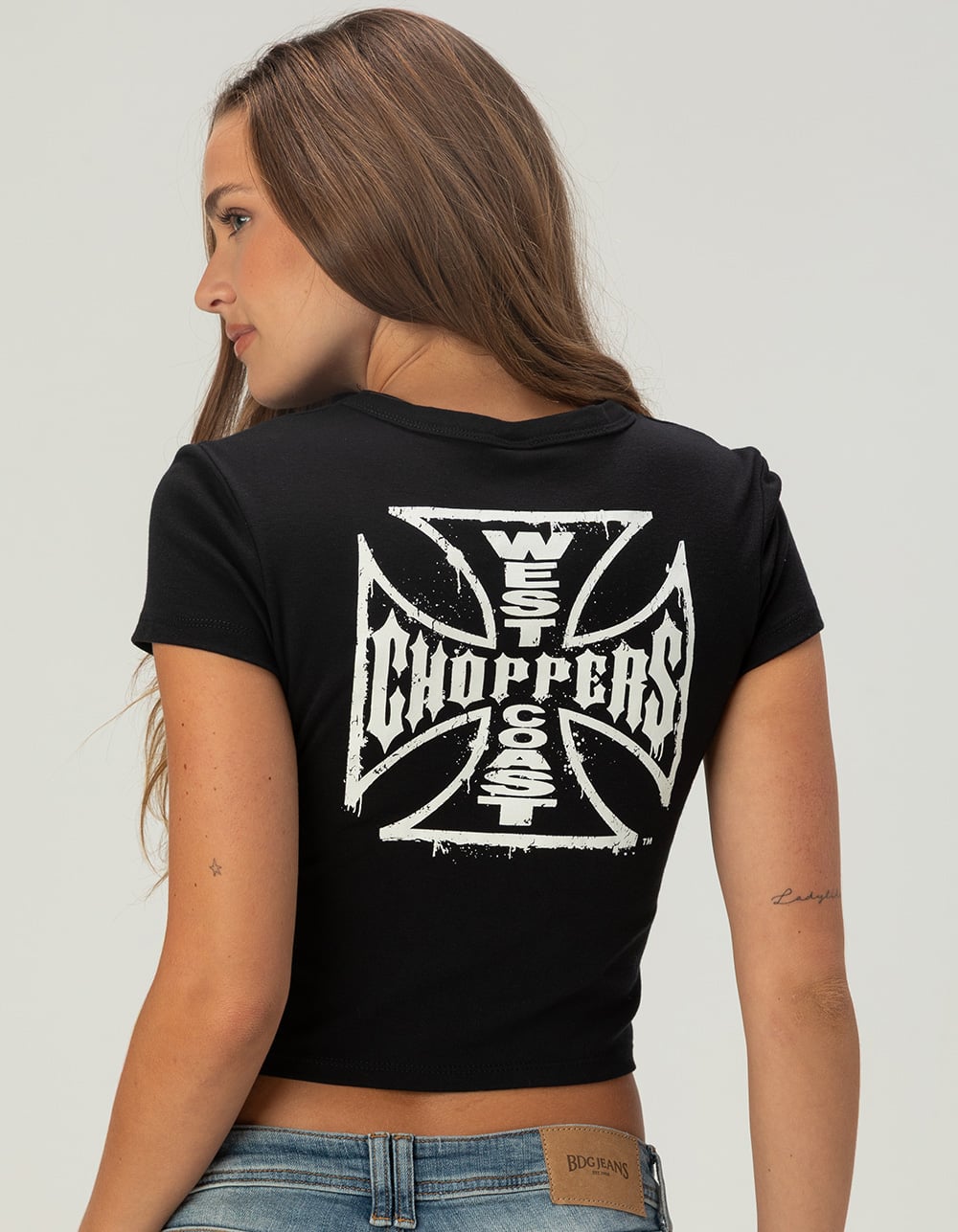 WEST COAST CHOPPERS Stroke Logo Womens Baby Tee