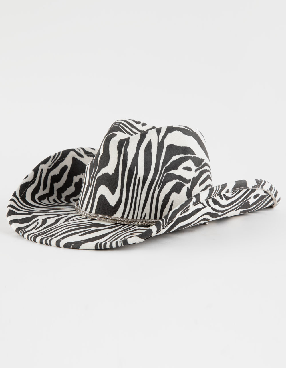 Zebra Print Womens Rhinestone Cowboy Hat