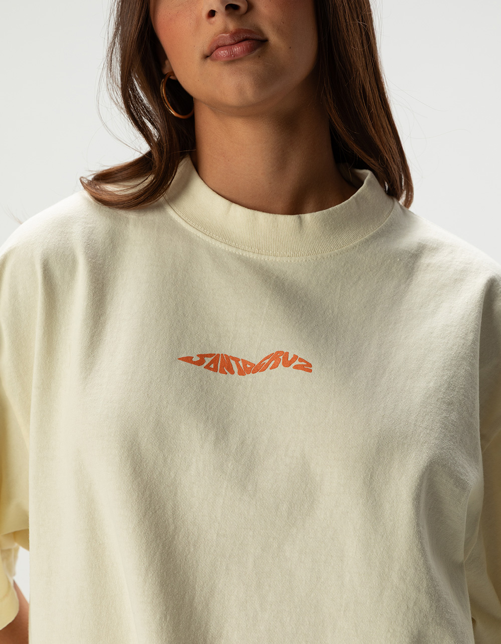 SANTA CRUZ Sun Daze Womens Oversized Boxy Tee - CREAM