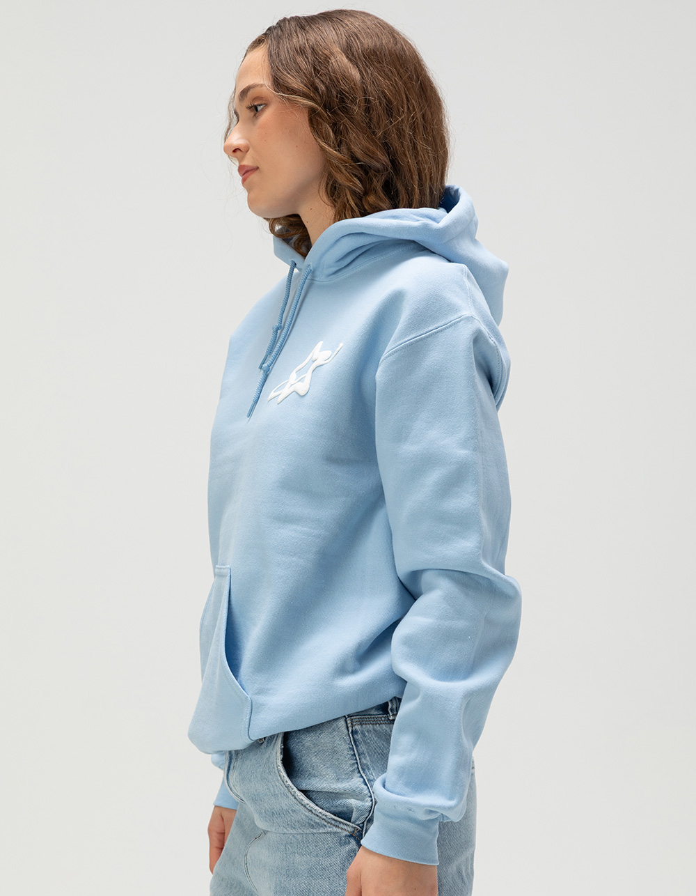RIOT SOCIETY 2.0 Star Womens Hoodie - LIGHT BLUE